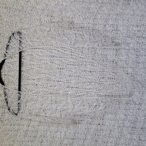 Beautiful vintage handmade white beaded knit poncho art deco whimsical wrap